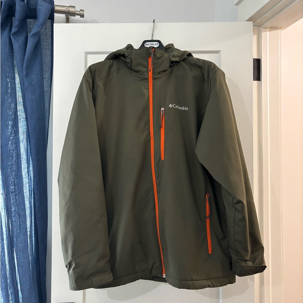 Columbia Performance Jacket Green Orange Water-Resistant